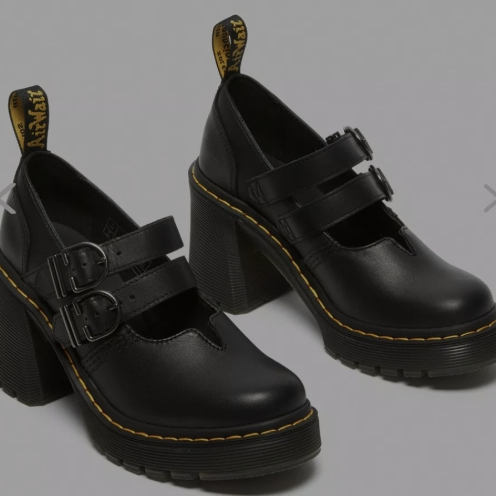 NWT Dr Martens EVIEE SENDAL LEATHER HEELED SHOES